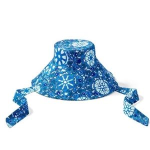 NWT RHODE × Target Zinnia Floral/Dainty Lotus Print Reversible Beach Hat, OS